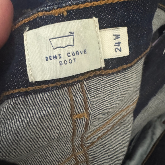 Levi's Jeans Womens 24W Blue Demi Curve Cropped Wide Leg Cuffed stretch denim - Picture 7 of 7